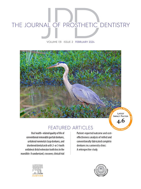 Go to journal home page - The Journal of Prosthetic Dentistry